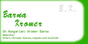 barna kromer business card